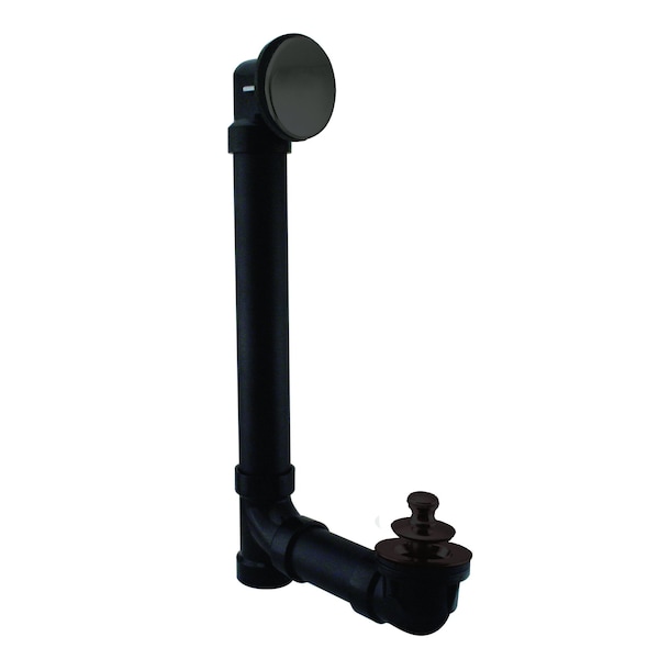 Westbrass Illusionary Overflow 12" & 4" Sch. 40 ABS Bath Waste & Overflow W/ Lift & Turn Bath Drain in Oil Rub 494144H-12 - main